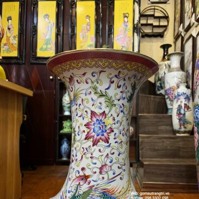 Bình củ tỏi họa tiết Long Phượng